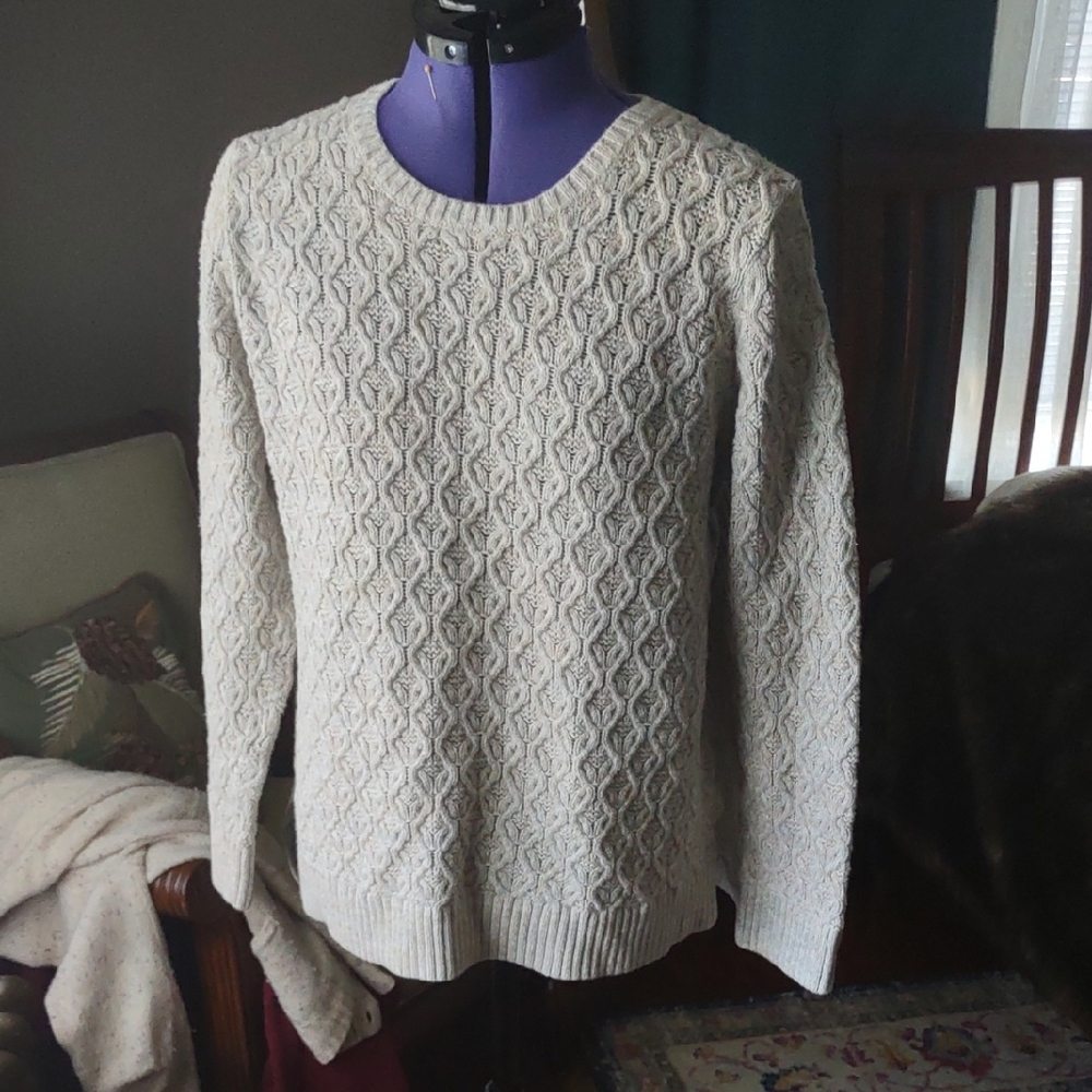 Jean Pierre Textured Cream Sweater 100% Cotton